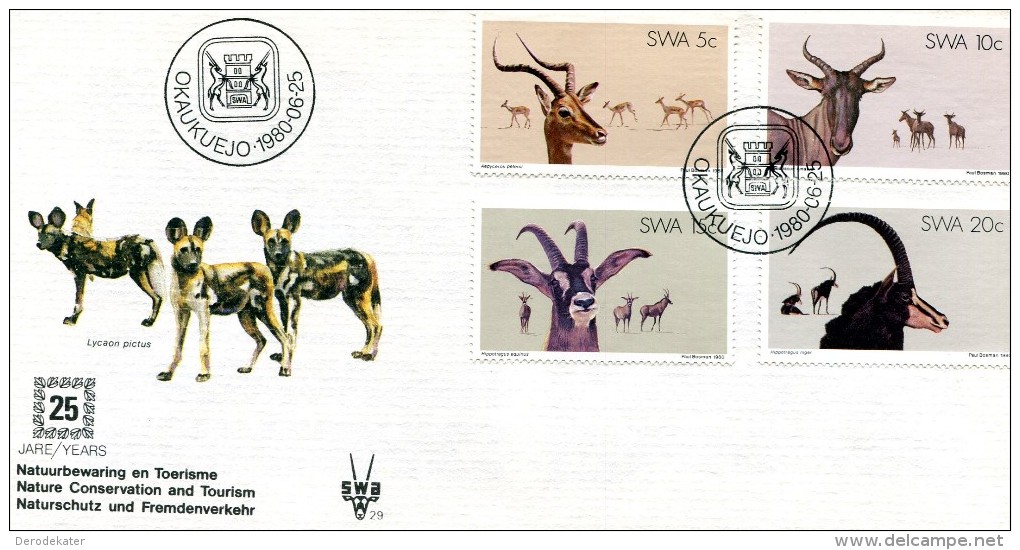 SWA 1980.25 YEARS NATURE CONSERVATION AND TOURISM.FDC. ANTELOPE.ANTILOPE.PAUL BOSMAN 1980.FAUNE.FAUNA.GOOD! - Swaziland (...-1967)