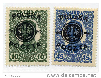 1918  Bosnie-Herzégovine Surchargé POLSKA, 108* Et 110*, Cote 17 €, - Ungebraucht