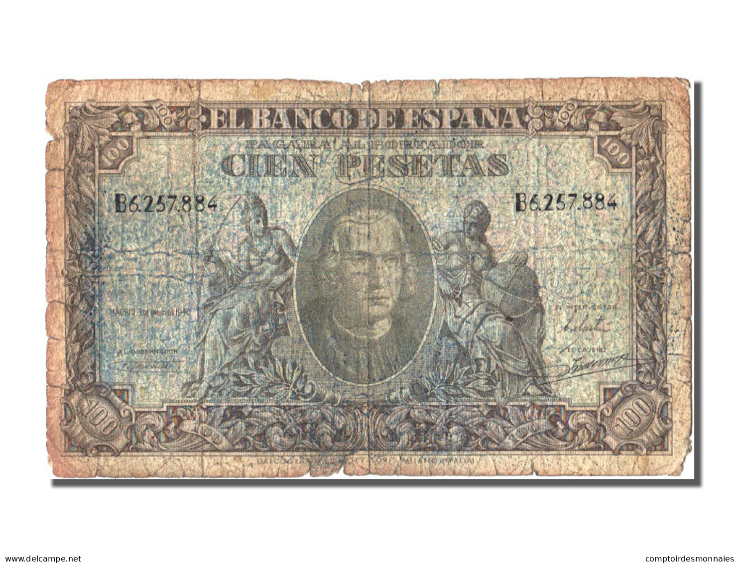 Billet, Espagne, 100 Pesetas, 1940, 1940-01-09, B - 100 Pesetas