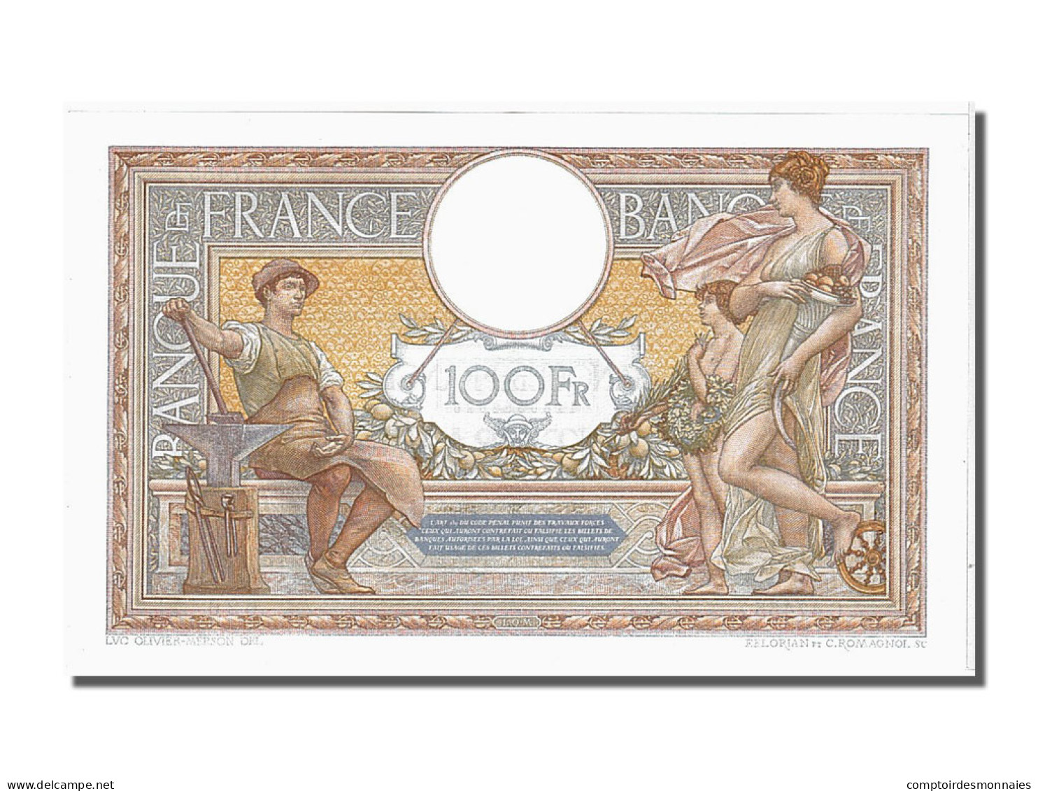 Billet, France, 100 Francs, 100 F 1908-1939 ''Luc Olivier Merson'', 1935 - 100 F 1908-1939 ''Luc Olivier Merson''