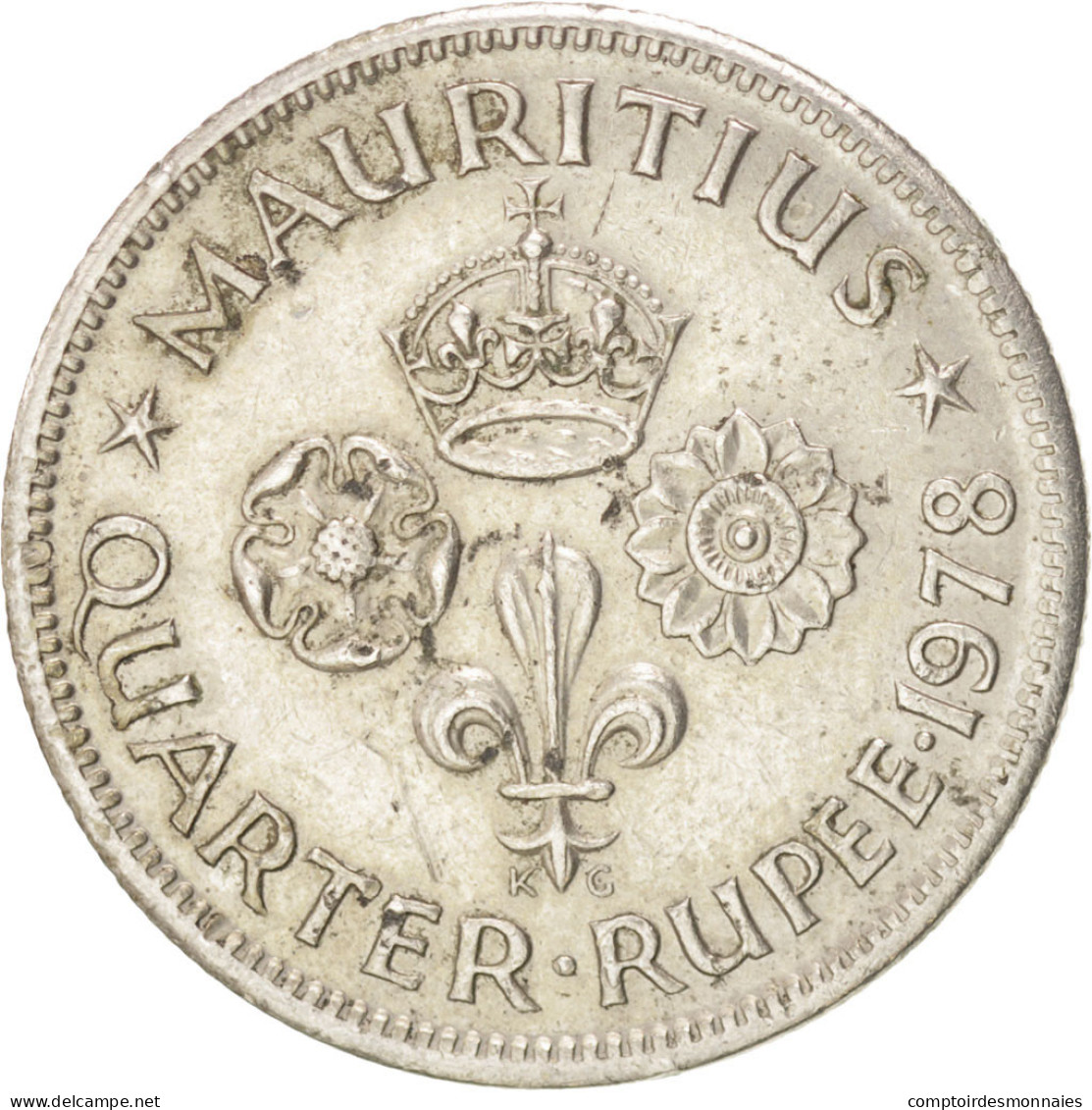 Monnaie, Mauritius, Elizabeth II, 1/4 Rupee, 1978, TTB, Copper-nickel, KM:36 - Mauritius