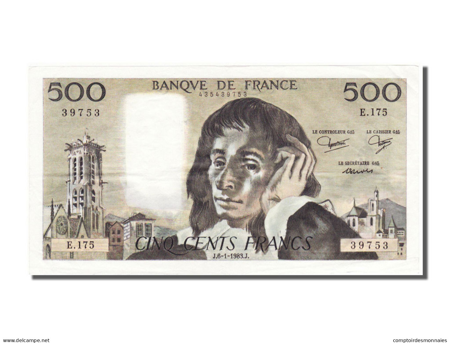 Billet, France, 500 Francs, 500 F 1968-1993 ''Pascal'', 1983, 1983-01-06, SUP+ - 500 F 1968-1993 ''Pascal''