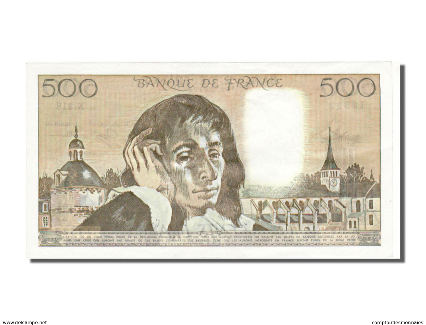 Billet, France, 500 Francs, 500 F 1968-1993 ''Pascal'', 1990, 1990-07-05, SPL - 500 F 1968-1993 ''Pascal''