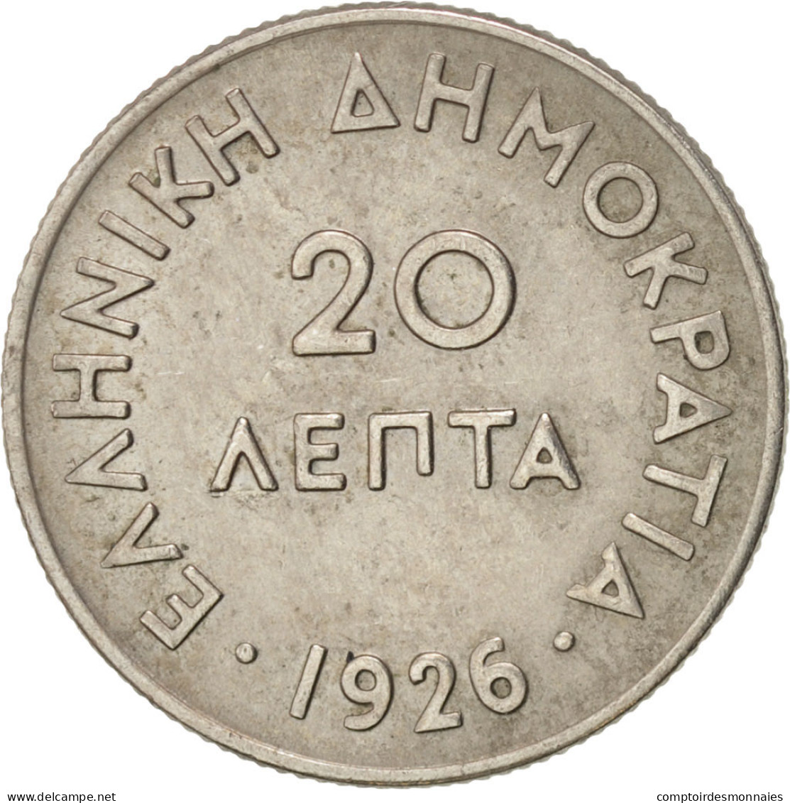 Monnaie, Grèce, 20 Lepta, 1926, SUP, Copper-nickel, KM:67 - Grèce