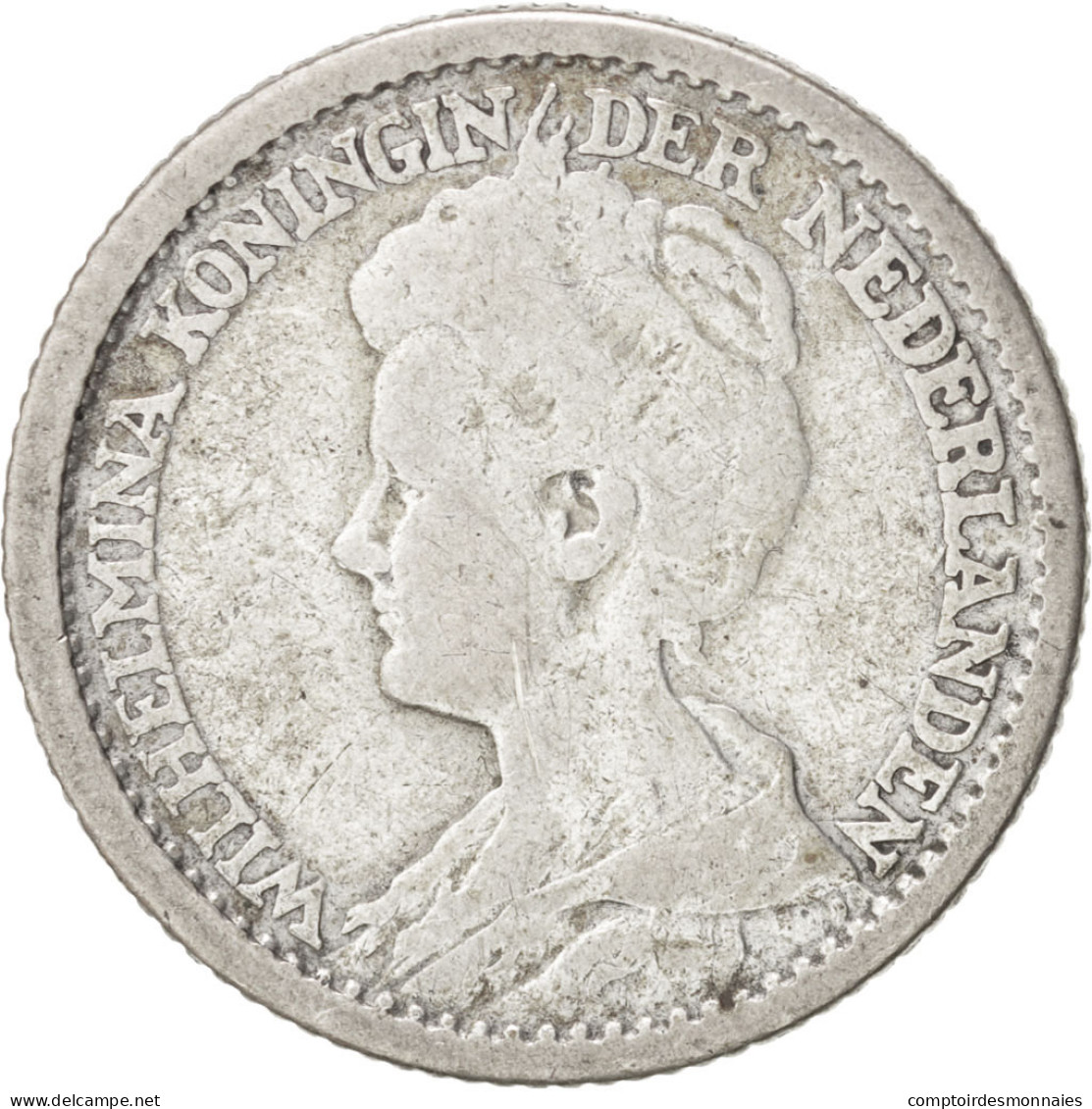 Monnaie, Pays-Bas, Wilhelmina I, 25 Cents, 1917, TB+, Argent, KM:146 - 25 Centavos