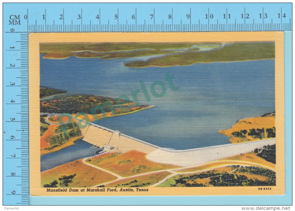 USA Texas ( Mansfield Dam At Marshall Ford Austin ) Linen Postcard CPSM 2 Scans - Austin