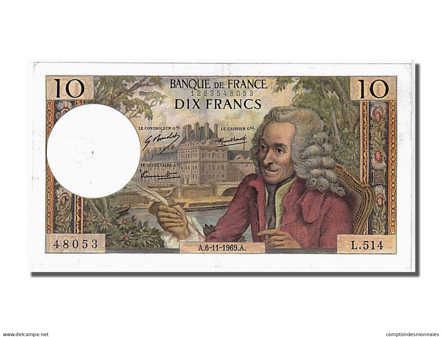 Billet, France, 10 Francs, 10 F 1963-1973 ''Voltaire'', 1969, 1969-11-06, SPL - 10 F 1963-1973 ''Voltaire''