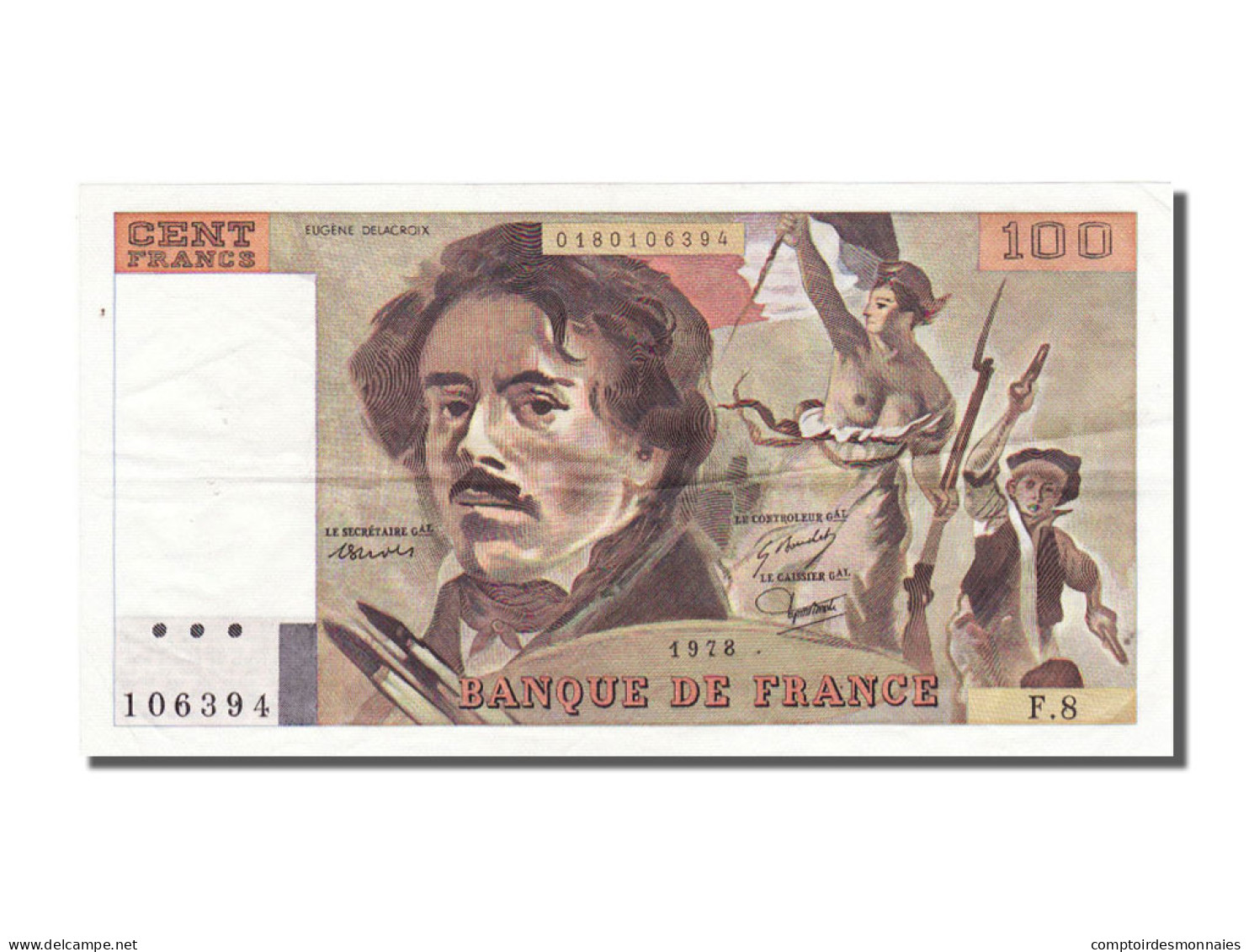 Billet, France, 100 Francs, 100 F 1978-1995 ''Delacroix'', 1978, TTB - 100 F 1978-1995 ''Delacroix''