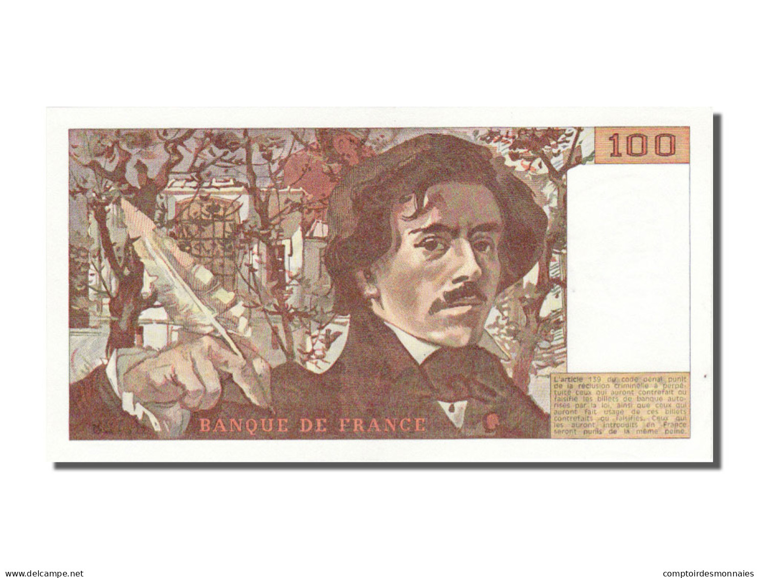 Billet, France, 100 Francs, 100 F 1978-1995 ''Delacroix'', 1988, NEUF - 100 F 1978-1995 ''Delacroix''