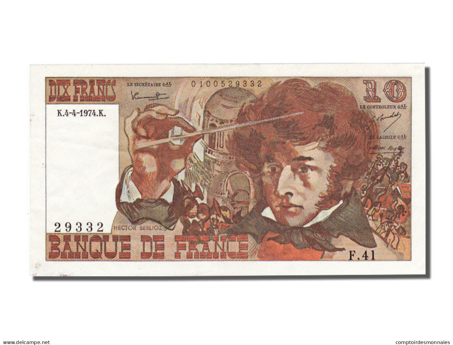 Billet, France, 10 Francs, 10 F 1972-1978 ''Berlioz'', 1974, 1974-04-04, SUP+ - 10 F 1972-1978 ''Berlioz''