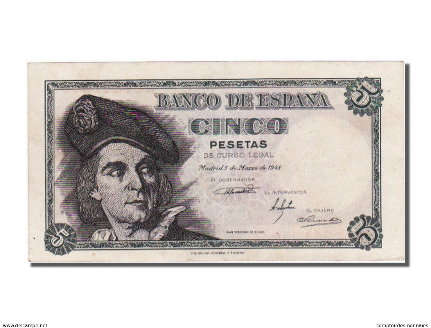 Billet, Espagne, 5 Pesetas, 1948, 1948-03-05, SUP+ - 5 Peseten