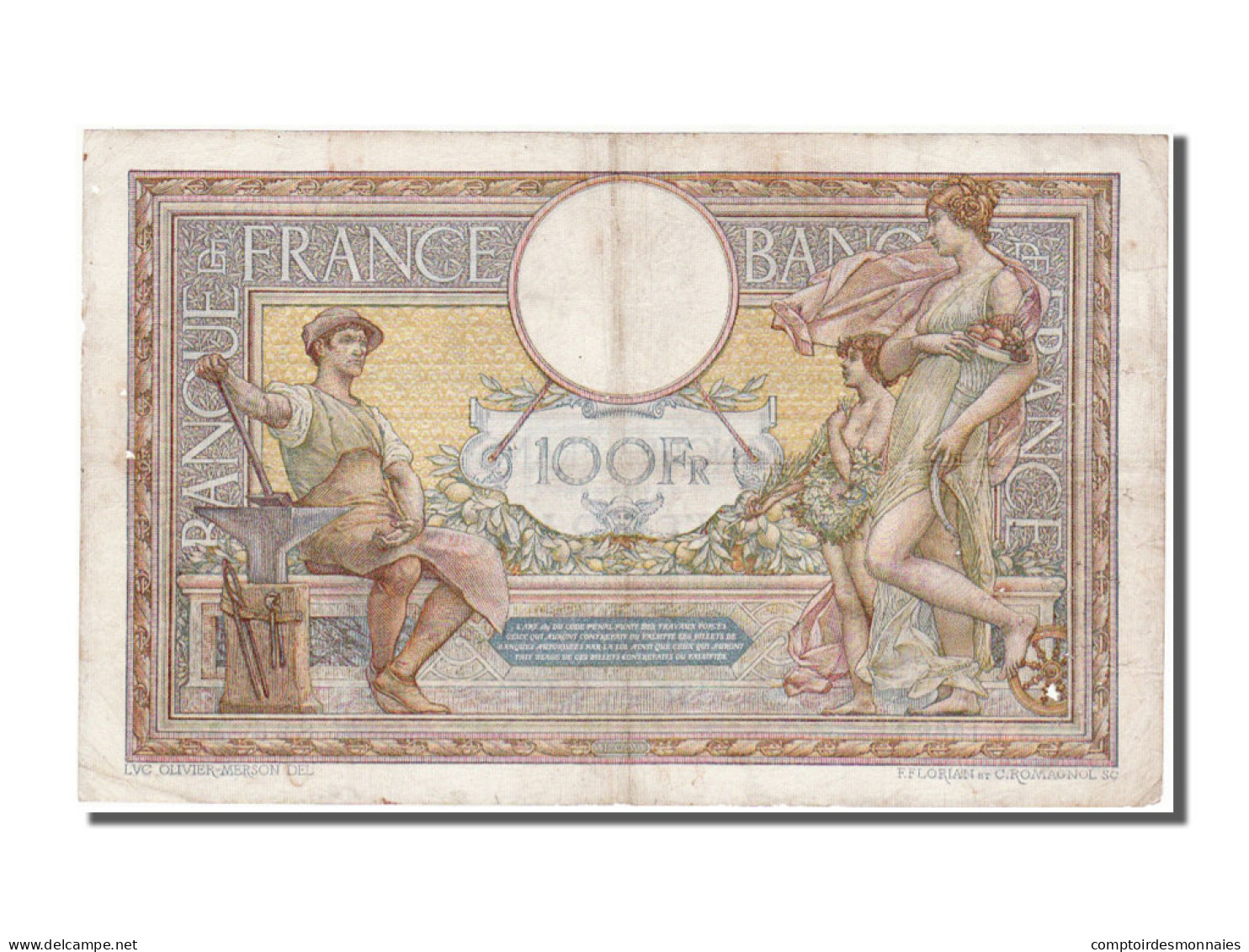 Billet, France, 100 Francs, 100 F 1908-1939 ''Luc Olivier Merson'', 1912 - 100 F 1908-1939 ''Luc Olivier Merson''