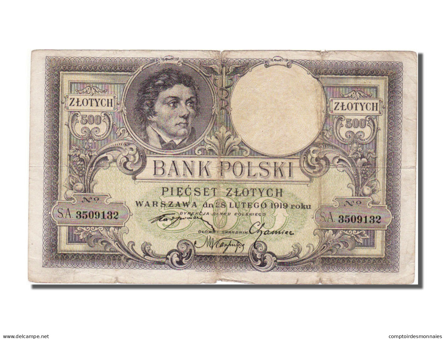 Billet, Pologne, 500 Zlotych, 1919, 1919-02-28, TB - Pologne