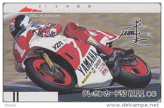 TC Ancienne JAPON / 110-5579  A- MOTO YAMAHA / Série YESS 03 - MOTOR BIKE JAPAN Front Bar Free Phonecard - Michelin 394 - Motos