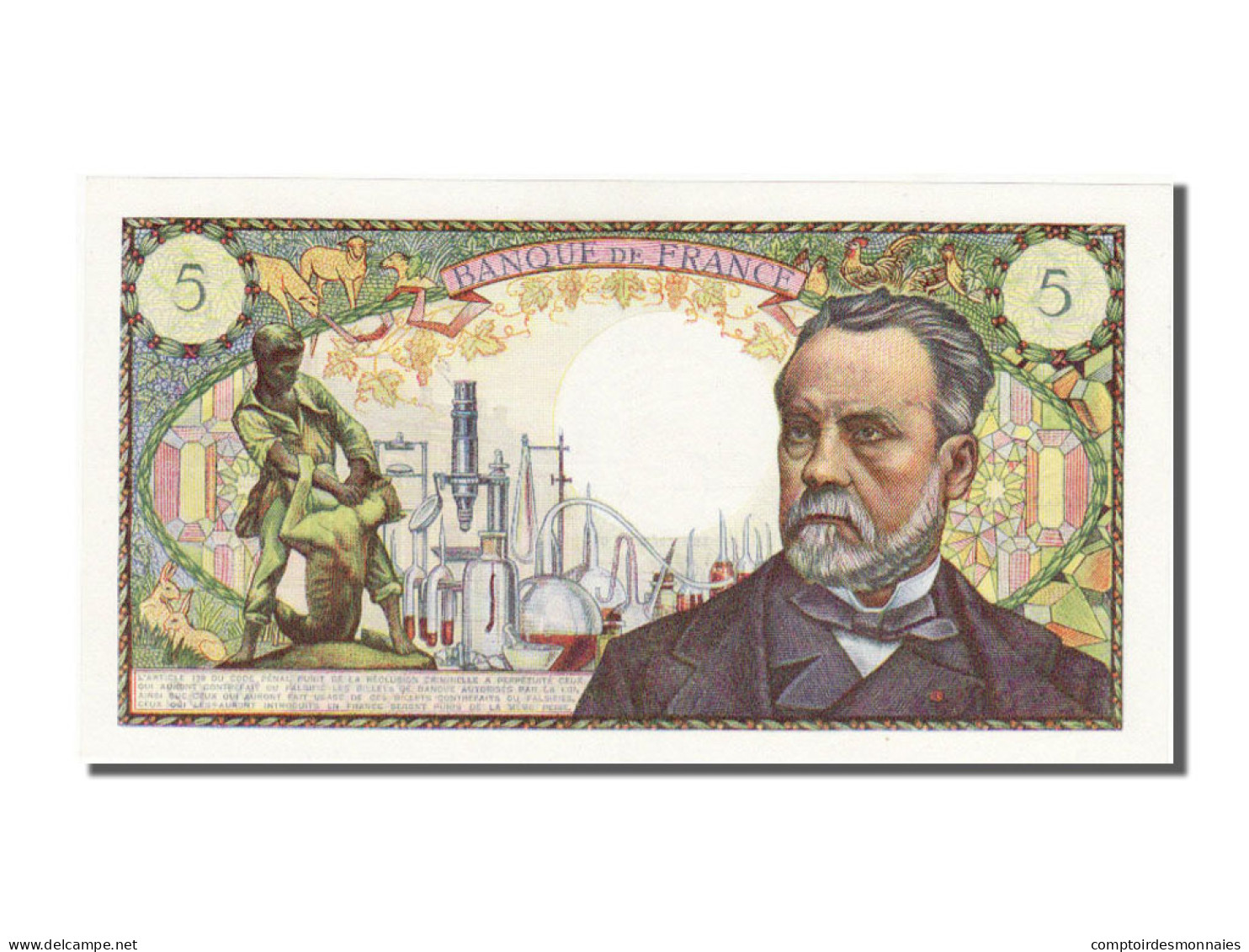 Billet, France, 5 Francs, 5 F 1966-1970 ''Pasteur'', 1967, 1967-12-07, TTB+ - 5 F 1966-1970 ''Pasteur''