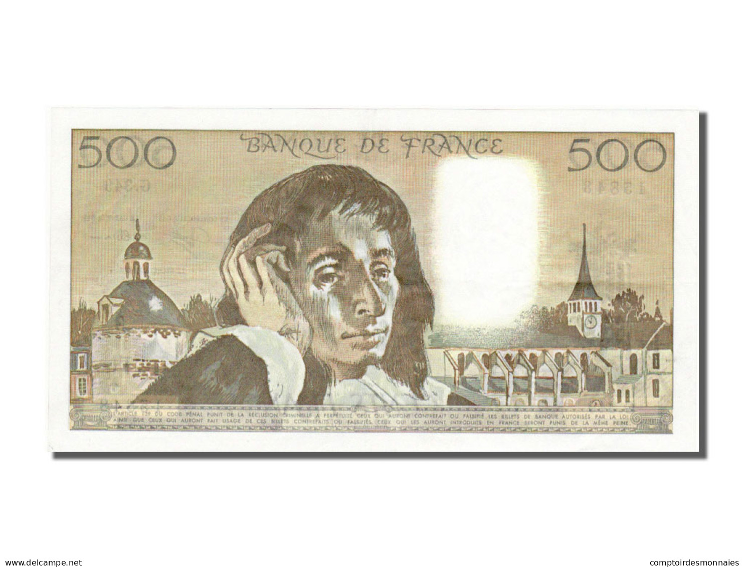 Billet, France, 500 Francs, 500 F 1968-1993 ''Pascal'', 1991, 1991-05-02, SPL - 500 F 1968-1993 ''Pascal''