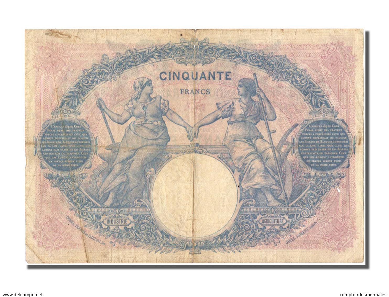 Billet, France, 50 Francs, 50 F 1889-1927 ''Bleu Et Rose'', 1919, 1919-05-06 - 50 F 1889-1927 ''Bleu Et Rose''