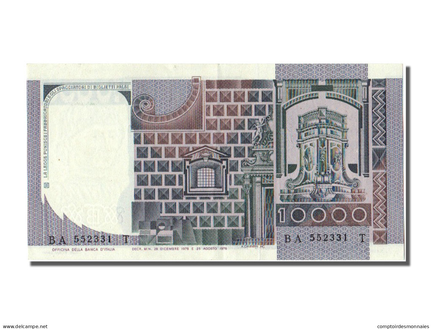 Billet, Italie, 10,000 Lire, 1978, 1978-12-29, SPL - 10.000 Lire