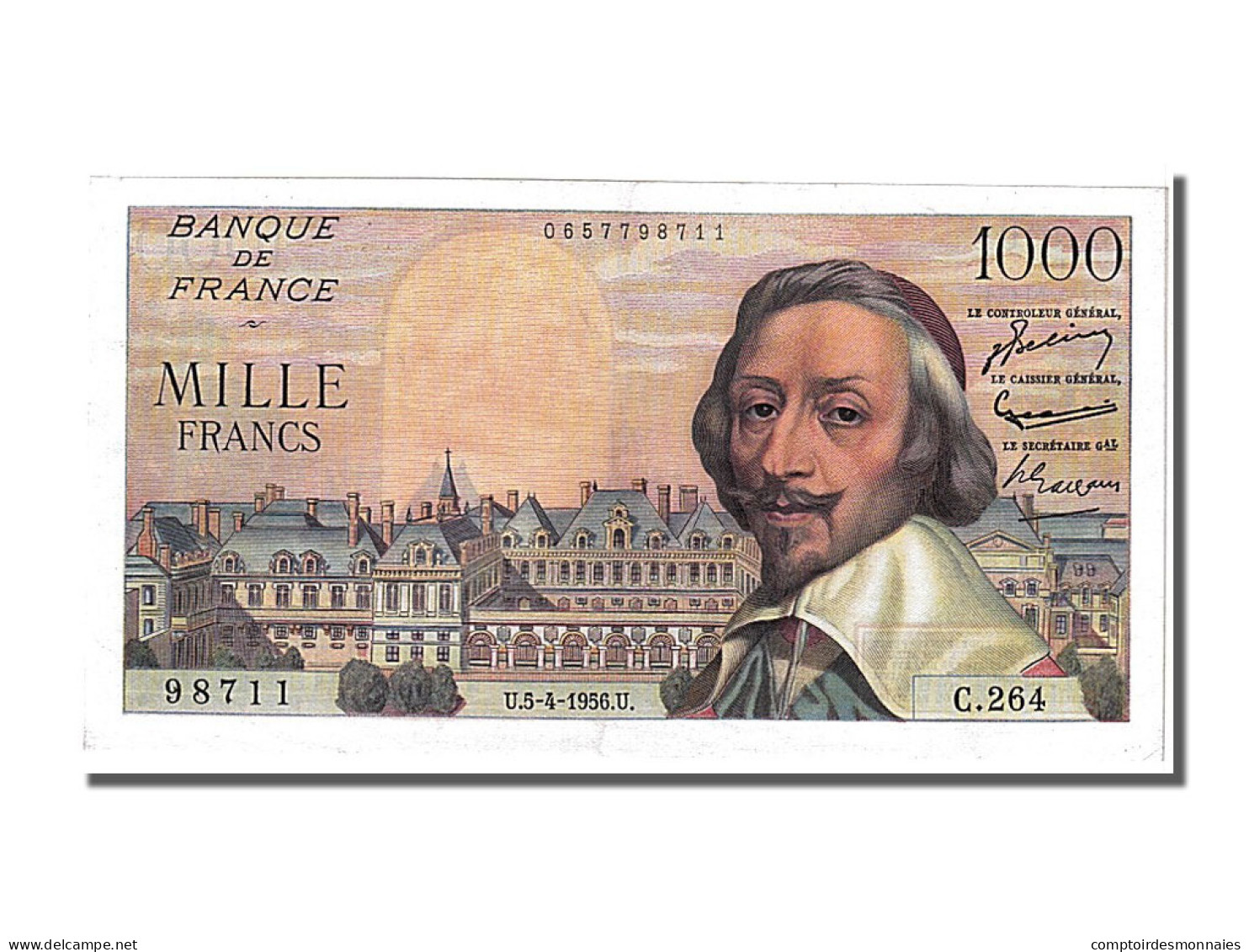 Billet, France, 1000 Francs, 1 000 F 1953-1957 ''Richelieu'', 1956, 1956-04-05 - 1 000 F 1953-1957 ''Richelieu''