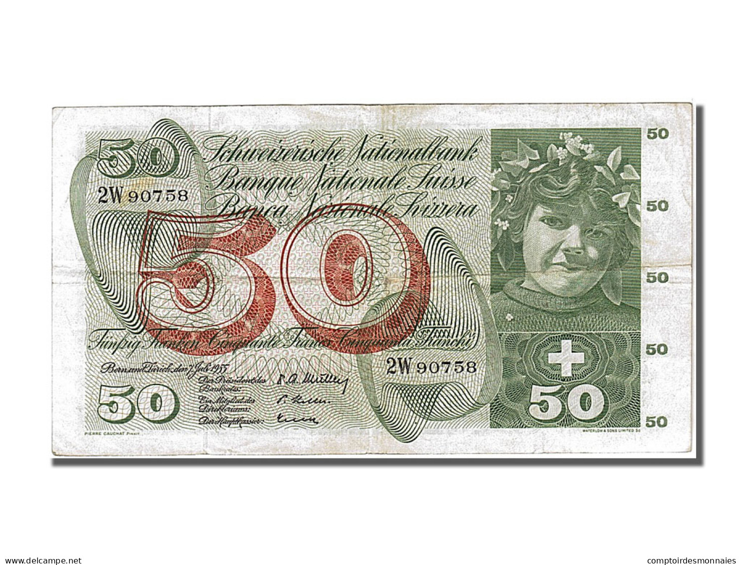 Billet, Suisse, 50 Franken, 1955, 1955-07-07, TTB - Suiza