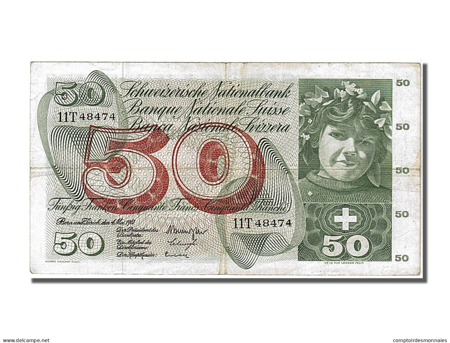 Billet, Suisse, 50 Franken, 1961, 1961-05-04, TTB - Schweiz