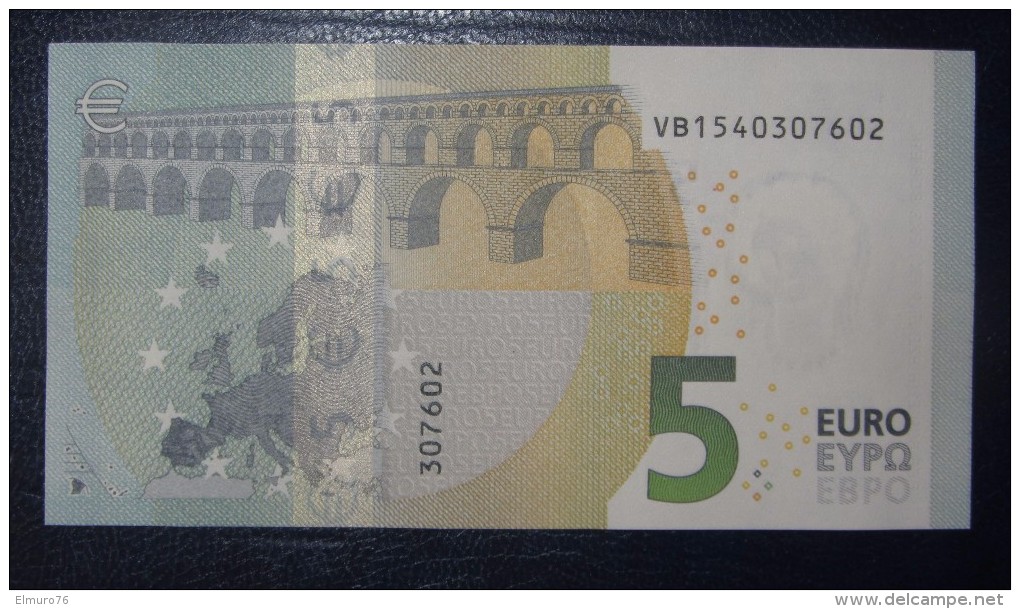 5 EURO DRAGHI SPAIN  V008D4 SERIE VB Perfect UNC - 5 Euro