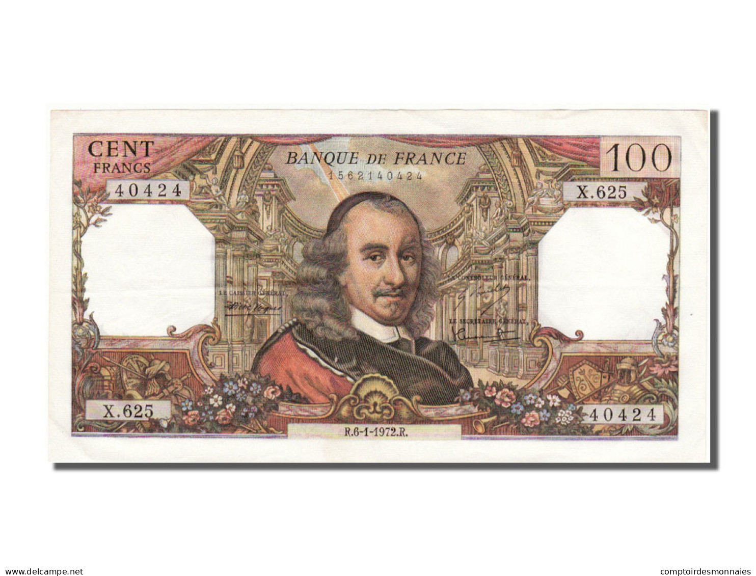 Billet, France, 100 Francs, 100 F 1964-1979 ''Corneille'', 1972, 1972-01-06 - 100 F 1964-1979 ''Corneille''