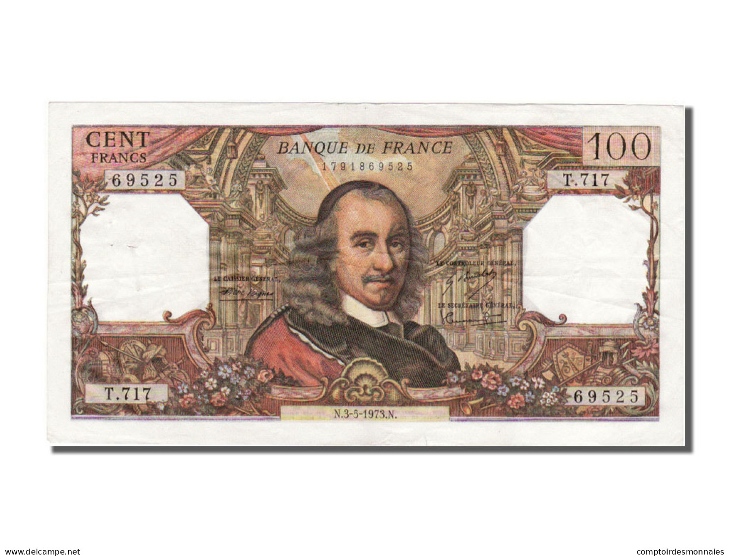 Billet, France, 100 Francs, 100 F 1964-1979 ''Corneille'', 1973, 1973-05-03 - 100 F 1964-1979 ''Corneille''