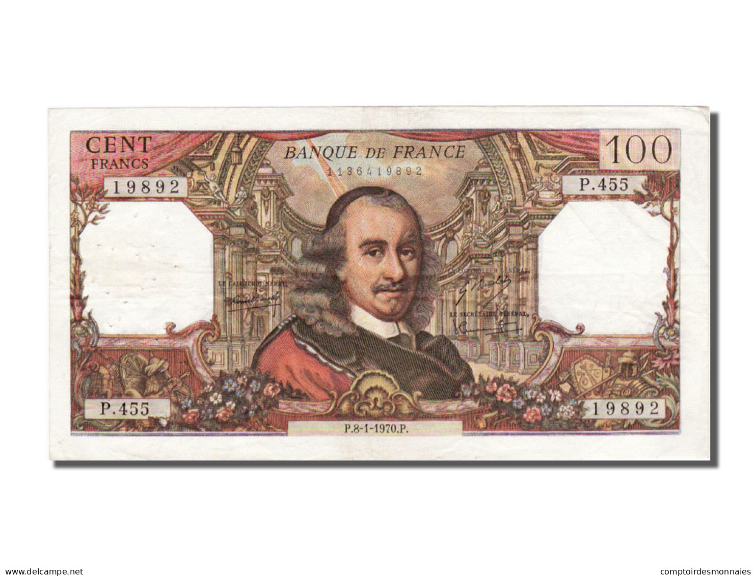 Billet, France, 100 Francs, 100 F 1964-1979 ''Corneille'', 1970, 1970-01-08 - 100 F 1964-1979 ''Corneille''