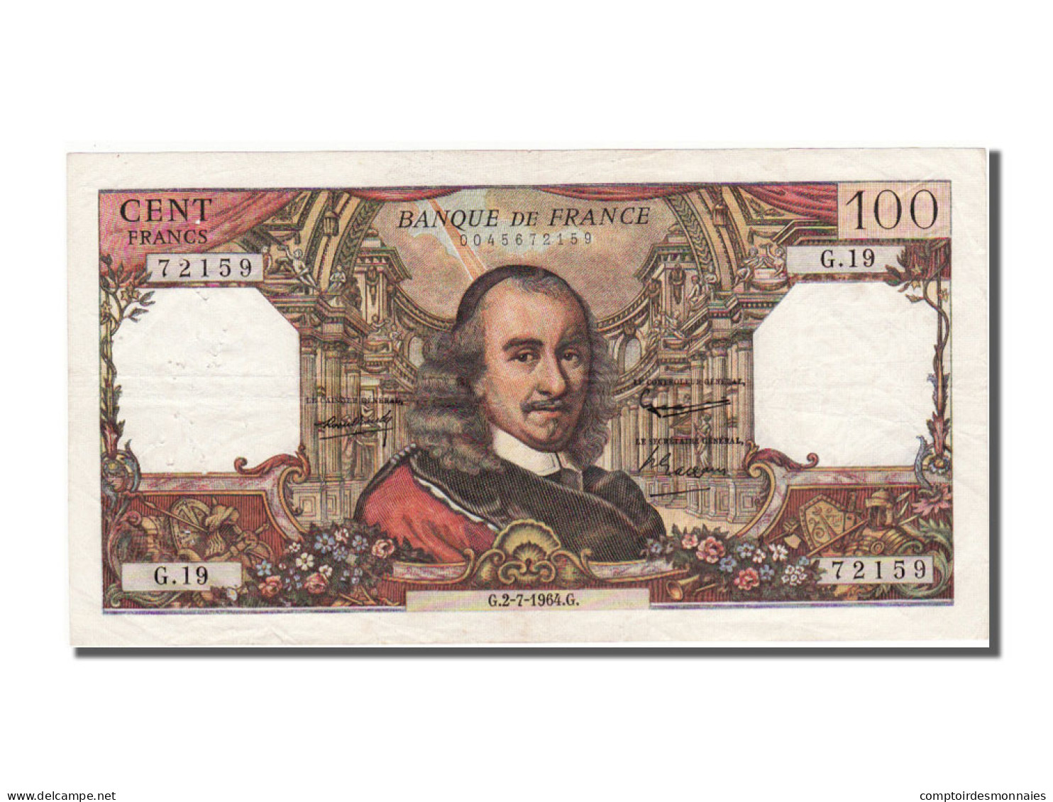 Billet, France, 100 Francs, 100 F 1964-1979 ''Corneille'', 1964, 1964-07-02 - 100 F 1964-1979 ''Corneille''