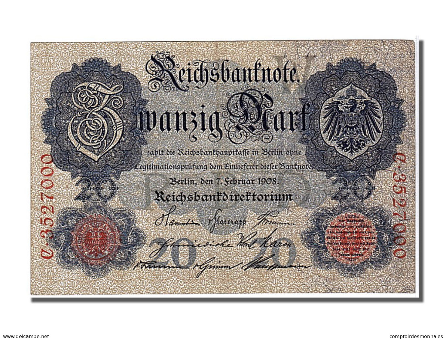 Billet, Allemagne, 20 Mark, 1908, 1908-02-07, TTB+ - 20 Mark