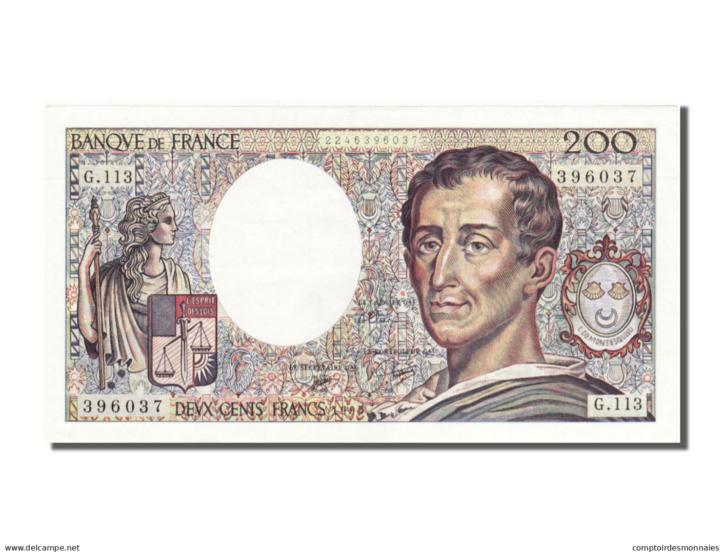 Billet, France, 200 Francs, 200 F 1981-1994 ''Montesquieu'', 1990, SPL - 200 F 1981-1994 ''Montesquieu''