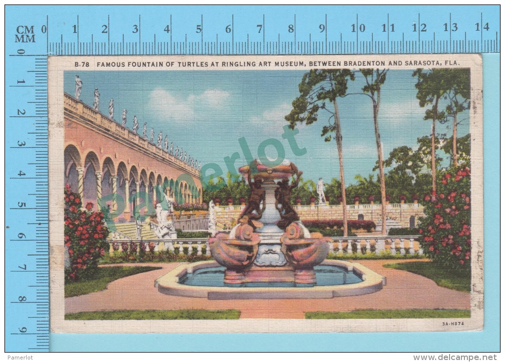 USA Florida ( Ringling Art Museum Between Bradenton And Sarasota ) Linen Postcard CPSM 2 Scans - Sarasota