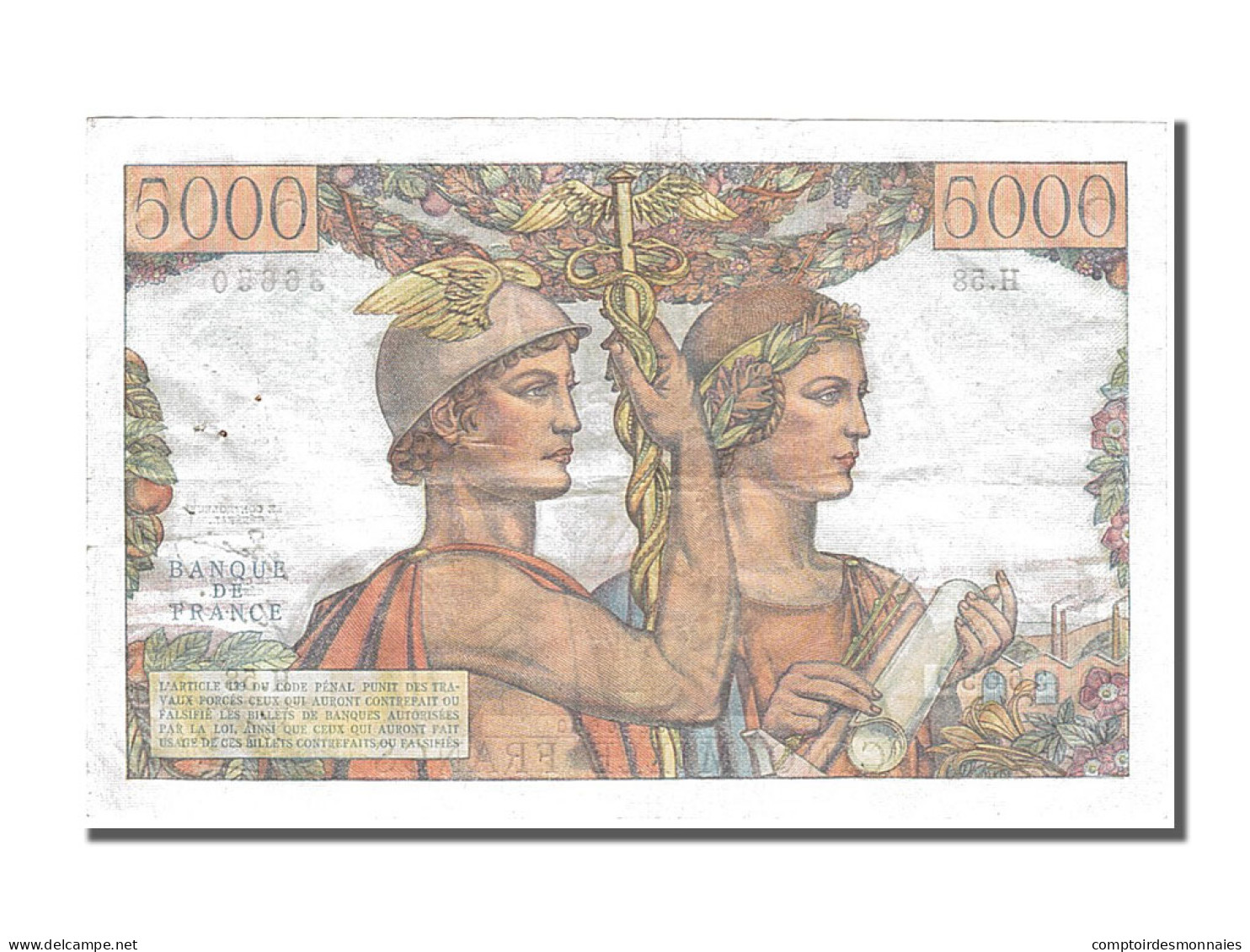 Billet, France, 5000 Francs, 5 000 F 1949-1957 ''Terre Et Mer'', 1951 - 5 000 F 1949-1957 ''Terre Et Mer''