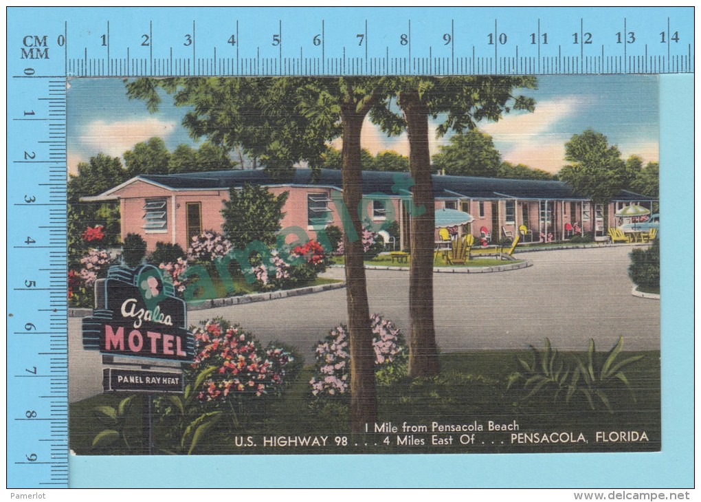 USA Florida ( Azalea Motel Pensacola, Cover 1955  ) Linen Postcard CPSM 2 Scans - Pensacola