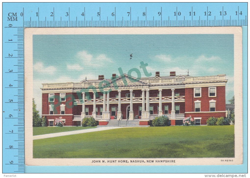 USA New Hampshire ( John M. Hunt Home Nashua Cover Nashua 1945 " Postage Due" ) Linen Postcard CPSM 2 Scans - Nashua