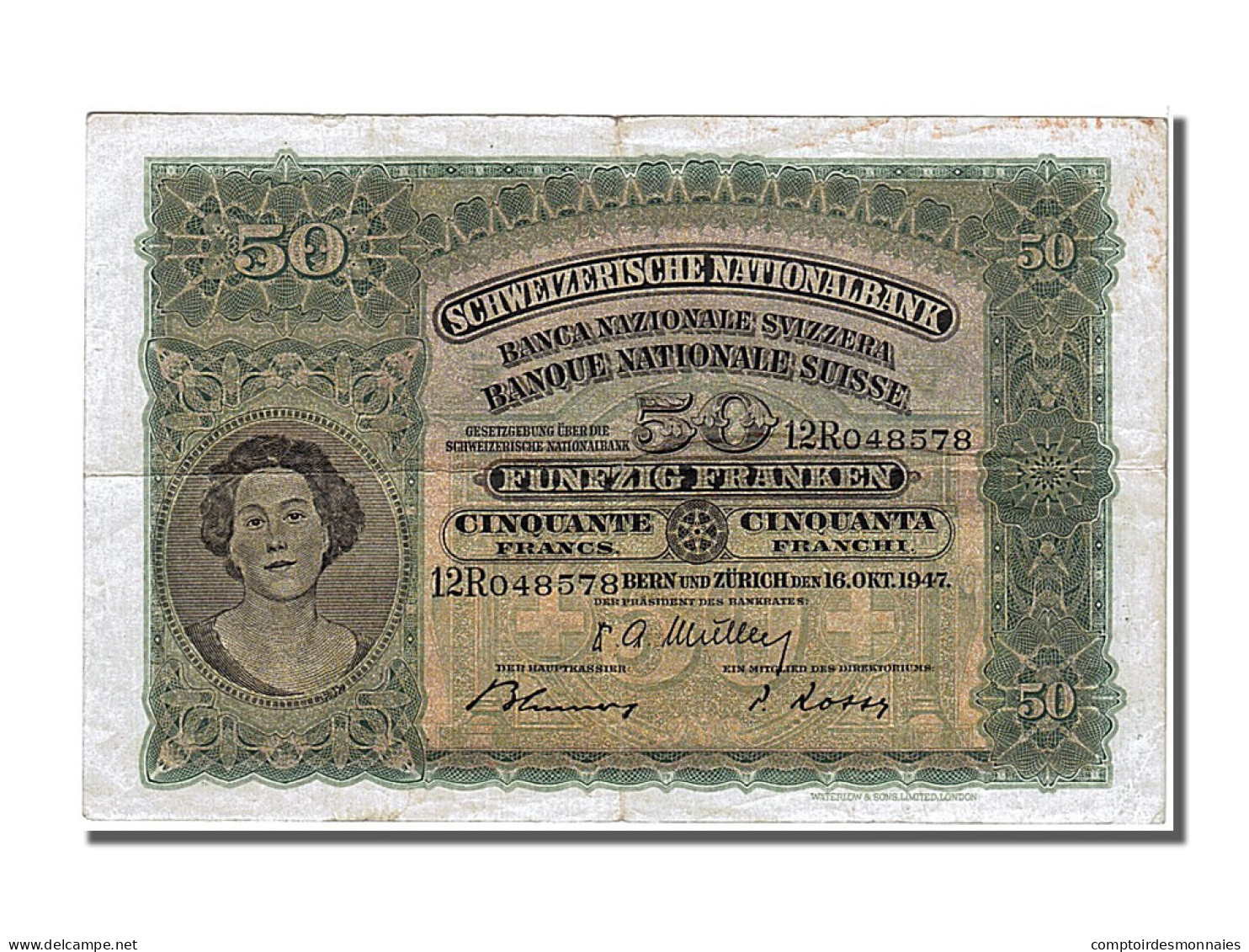Billet, Suisse, 50 Franken, 1947, 1947-10-16, TTB - Schweiz