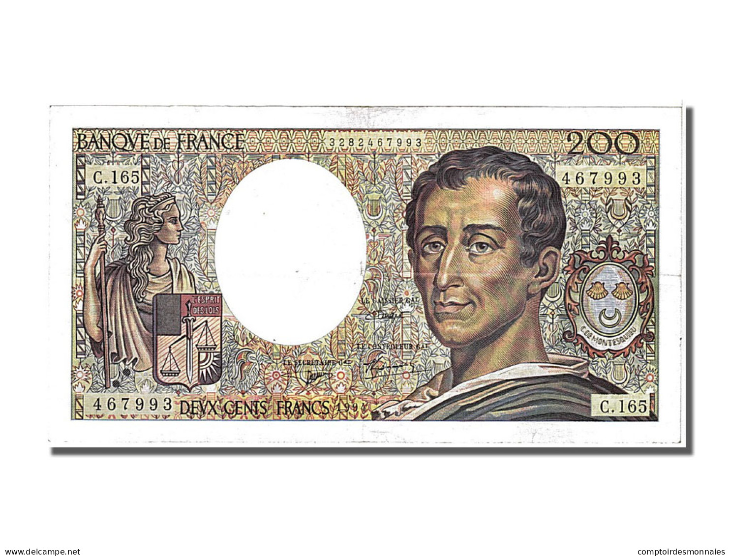 Billet, France, 200 Francs, 200 F 1981-1994 ''Montesquieu'', 1994, TTB - 200 F 1981-1994 ''Montesquieu''