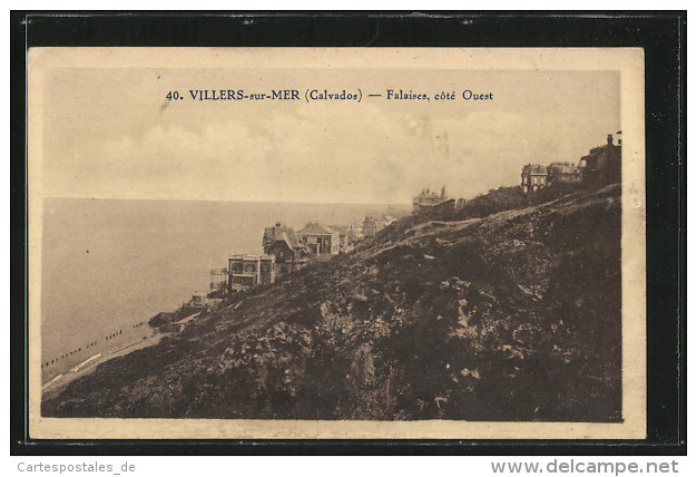 CPA Villers-sur-Mer, Falaises, Côté Ouest - Villers Sur Mer