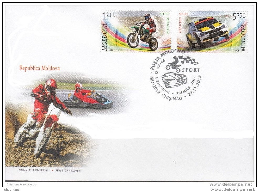 Moldova 2015 FDC " Motocross.Autocross " Quality 100% - Cars