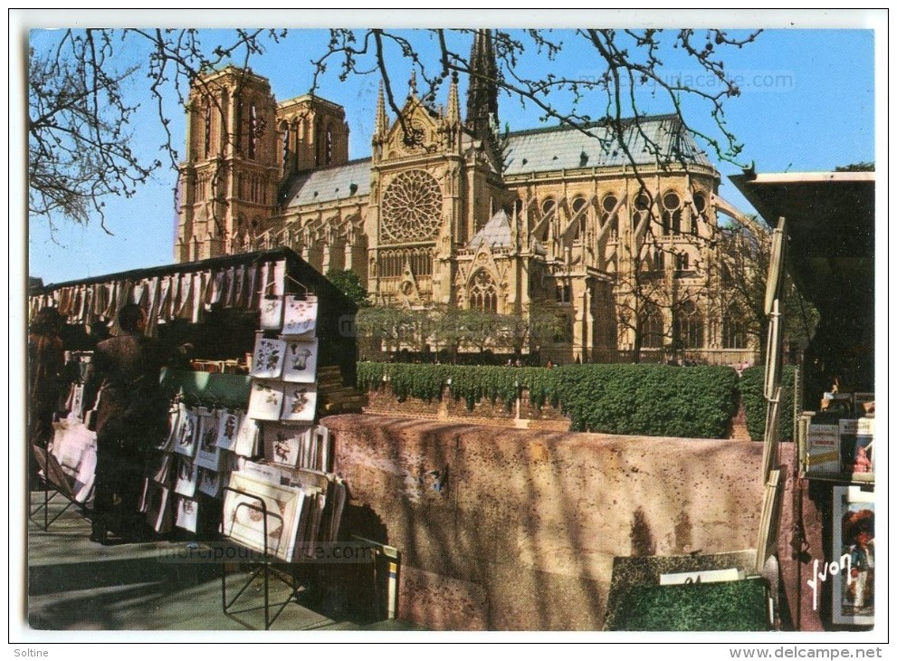 PARIS - Notre-Dame Et Les Bouquinistes-des Quais - écrite (jeu-concours) Et Timbrée - 2 Scans - Notre Dame De Paris