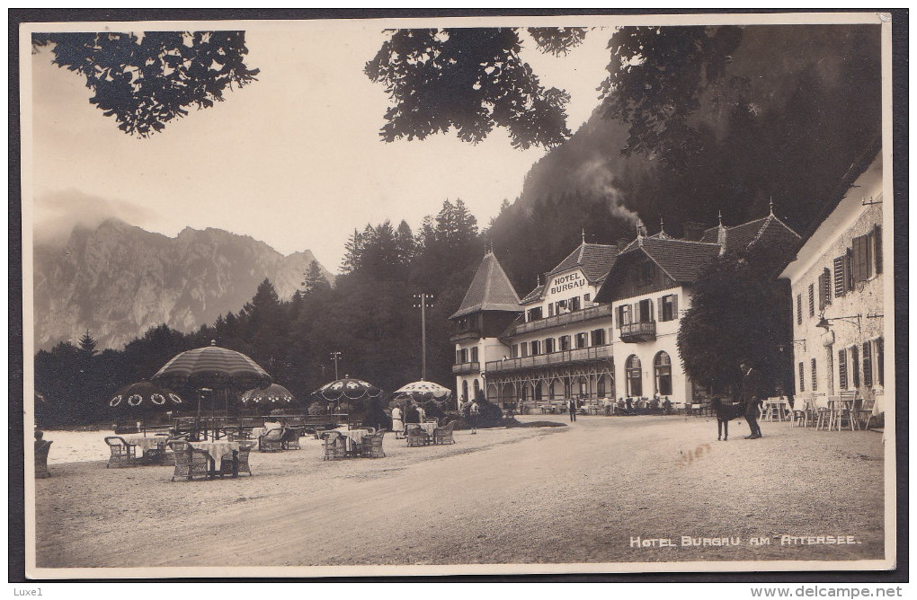 AUSTRIA , HOTEL BURGAU , OLD POSTCARD - Attersee-Orte