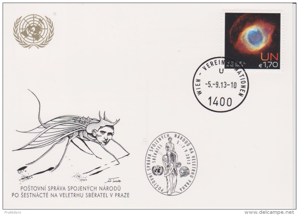 United Nations Show Card 2013 ´Sbératel´ - September 2013 - With Mi 789 Space: Nebulae - Lettres & Documents