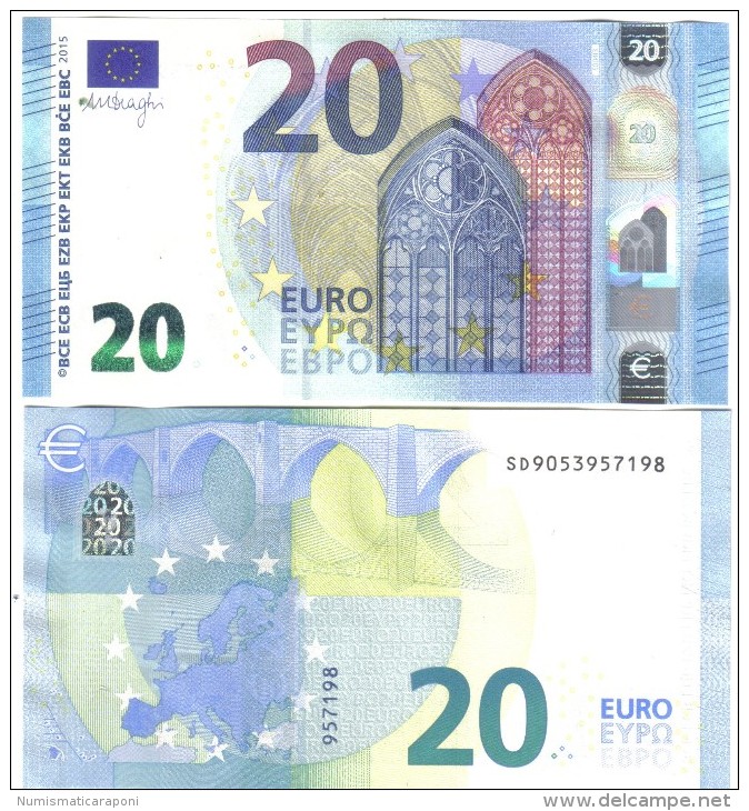 NEW 20 € Mario Draghi Italia Serie SD S004i3 Q.fds Cod.€.030 - 20 Euro