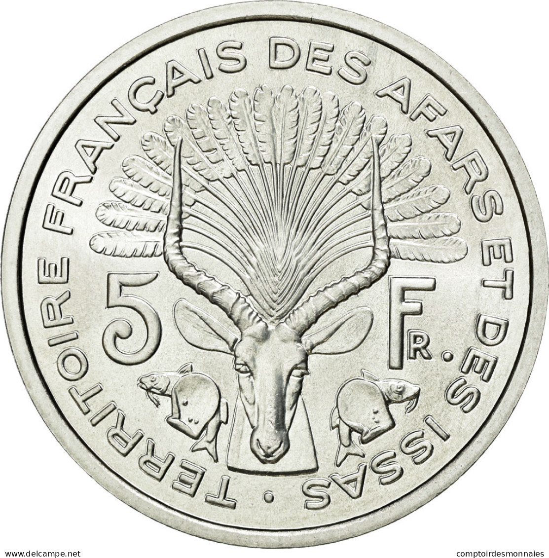 Monnaie, FRENCH AFARS & ISSAS, 5 Francs, 1968, Paris, FDC, Aluminium - Otros – Africa