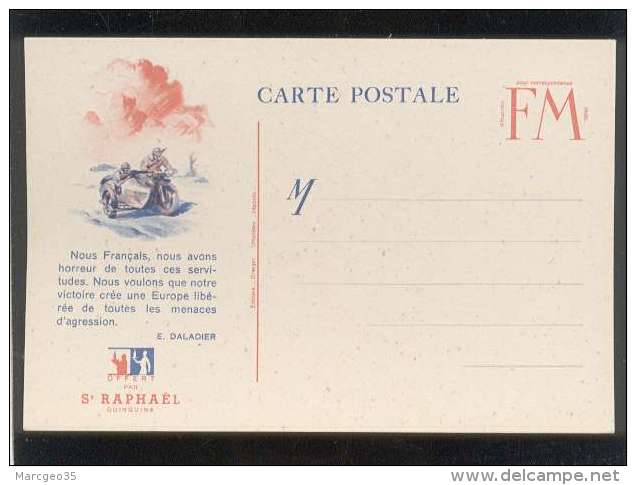8 cartes postales offertes par st raphaël quinquina guerre 1939-45 avec texte de daldier neuves