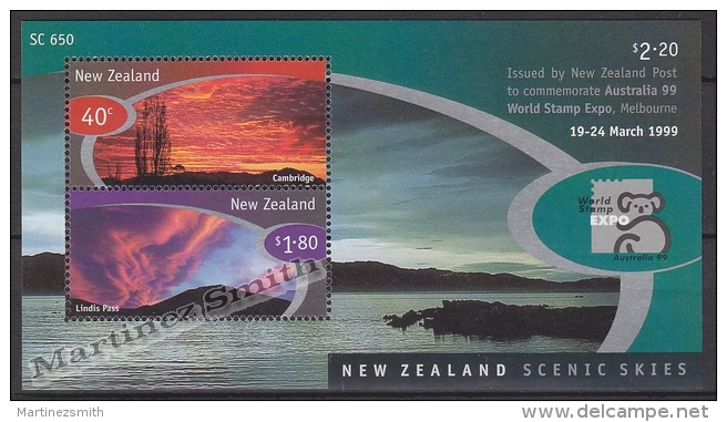 New Zealand - Nouvelle Zelande 1999 Yvert BF 128 Australia'99 International Philatelic Exhibition- Miniature Sheet - MNH - Nuevos