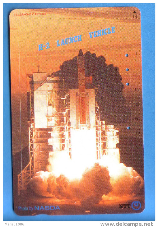 Japan Japon Telefonkarte Télécarte Phonecard  -  NTT Nr. 391 - 203  Space Rakete Nasda - Astronomùia