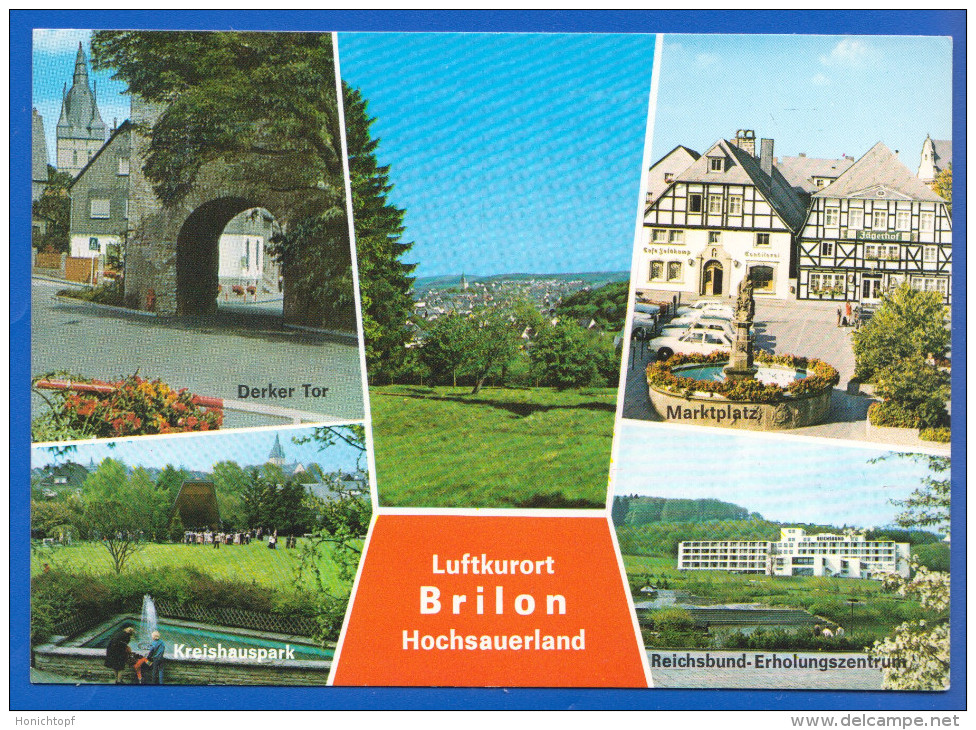 Deutschland; Brilon Hochsauerland; Multibildkarte Mit Marktplatz Und Derker Tor - Brilon