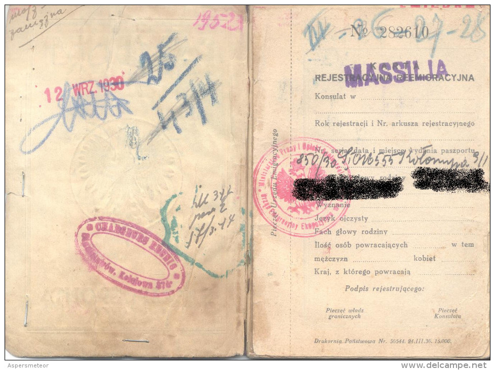 PASSPORT PASSEPORT PASAPORT PASSAPORTO POLOGNE 1930 MADRE Y DOS NIÑOS PASZPORT INMIGRACION A ARGENTINA - Documents Historiques